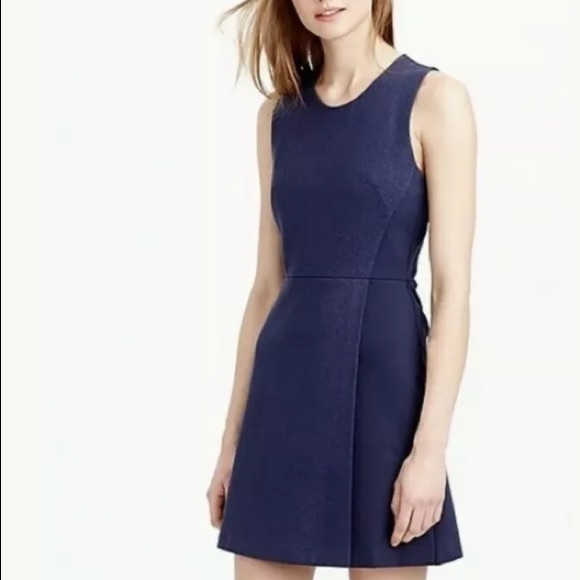 J,Crew Woman’s Mesh Wrap Dress In Navy Blu… - Picture 2 of 8